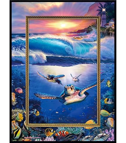 Amazon.co.jp: クリスチャン・リース・ラッセン セレニティ 海 絵画